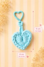 Llavero Corazón Tejido Azul - Image 3